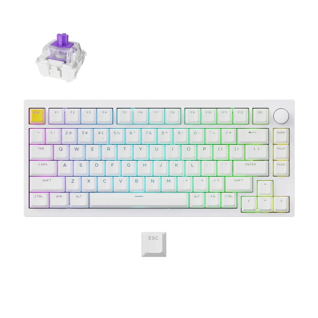 Lemokey P1 HE Wireless Magnetic Switch Custom Gaming Keyboard (P1H-P1 White) - 4894979011343