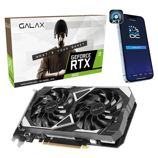 GALAX GeForce RTX 3050 6GB EX 1-Click OC GDDR6 Graphics Card - 4895147157306