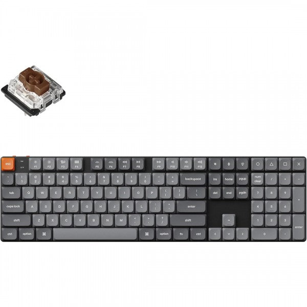 Keychron K5 Max QMK/VIA Wireless Hot-Swappable Low Profile Custom Mechanical Keyboard - Gateron Switches Brown - 4895248867012