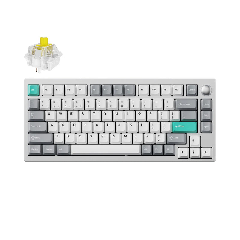 Lemokey P1 Pro Custom Gaming Keyboard (P1P-X4 Silver-Banana Switch) (LEM-P1P-X4) - 4895248879008