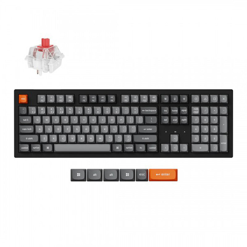 Keychron K10 Max KYCN-K10M-H1 QMK Wireless Hot Swappable Mechanical Gaming Keyboard - Black - Fully Assembled - Super Red Switch - 4895248884569