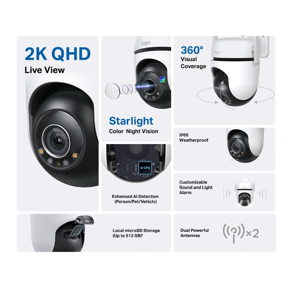 TP-Link Tapo C520WS Outdoor Pan/Tilt Security Wi-Fi Camera - 4895252501599