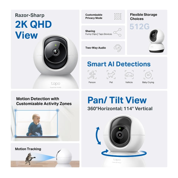 TP-LINK TC72 TILT HOME SECURITY WIFI CAMERA - 4895252507348