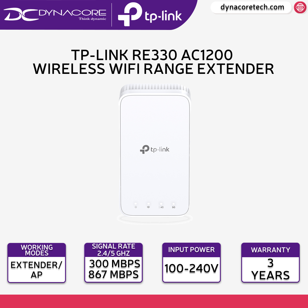 TP-LINK RE330 AC1200 Dual Band Wireless WiFi Range Extender/booster (Supports OneMesh , Works with any router) - 4897098682685