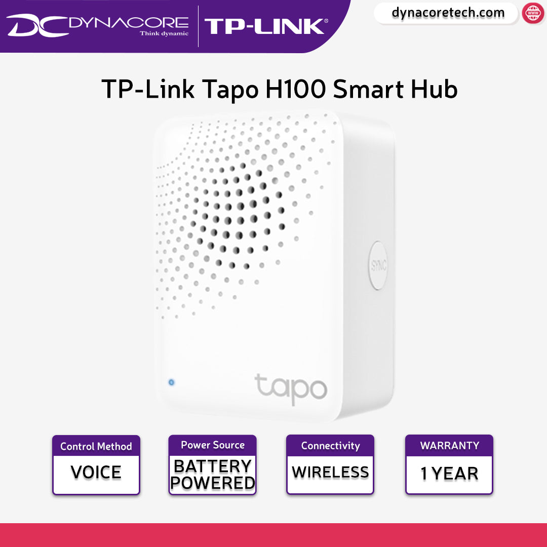 TP-Link Tapo H100 Smart Hub with Chime Work with Tapo Smart Switch, Button and Sensor - 4897098683118