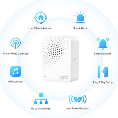 TP-Link Tapo H100 Smart Hub with Chime Work with Tapo Smart Switch, Button and Sensor - 4897098683118