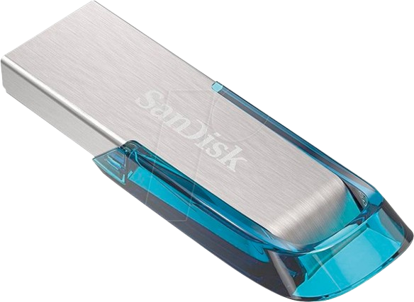 SanDisk Ultra Flair USB 3.0 Flash Drive CZ73 128GB Fashionable Metal - BLUE - 619659163082