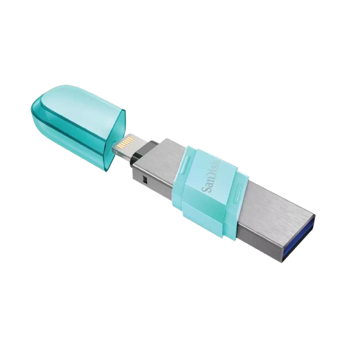SanDisk iXpand Flash Drive Flip USB 3.0 SDIX90N 128GB  Ice Mint - 619659192501