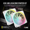 Corsair iCUE LINK LX140 RGB 140mm PWM Fans Dual Pack - White - 840006682950