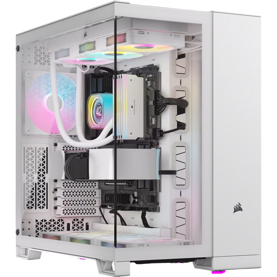 Corsair iCUE LINK 6500X RGB Mid-Tower Dual Chamber PC Case - White- CS-CC-9011270-WW
