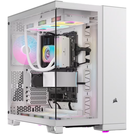 Corsair iCUE LINK 6500X RGB Mid-Tower Dual Chamber PC Case - White- CS-CC-9011270-WW
