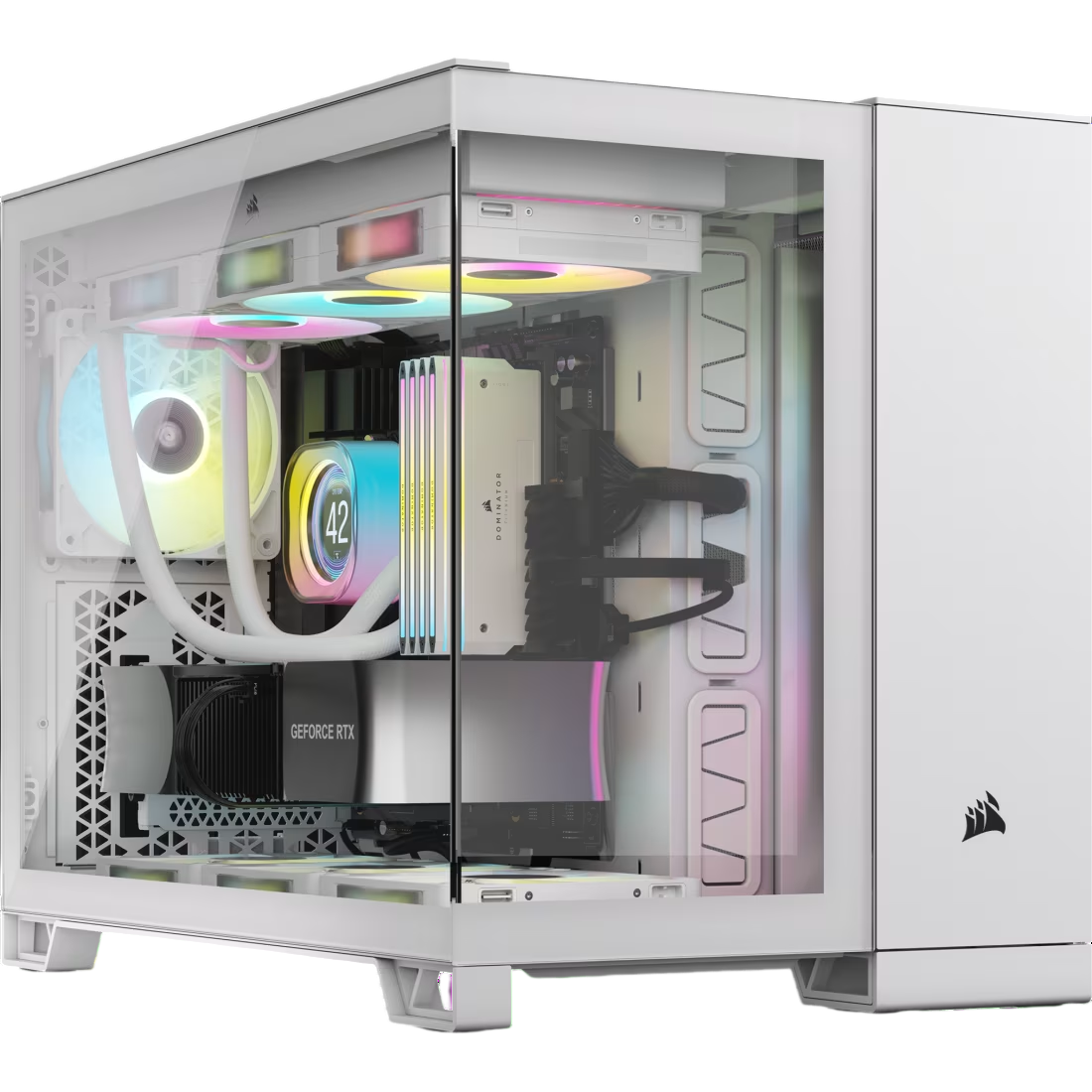 Corsair iCUE LINK 2500X RGB Micro ATX Dual Chamber PC Case - White- CS-CC-9011268-WW