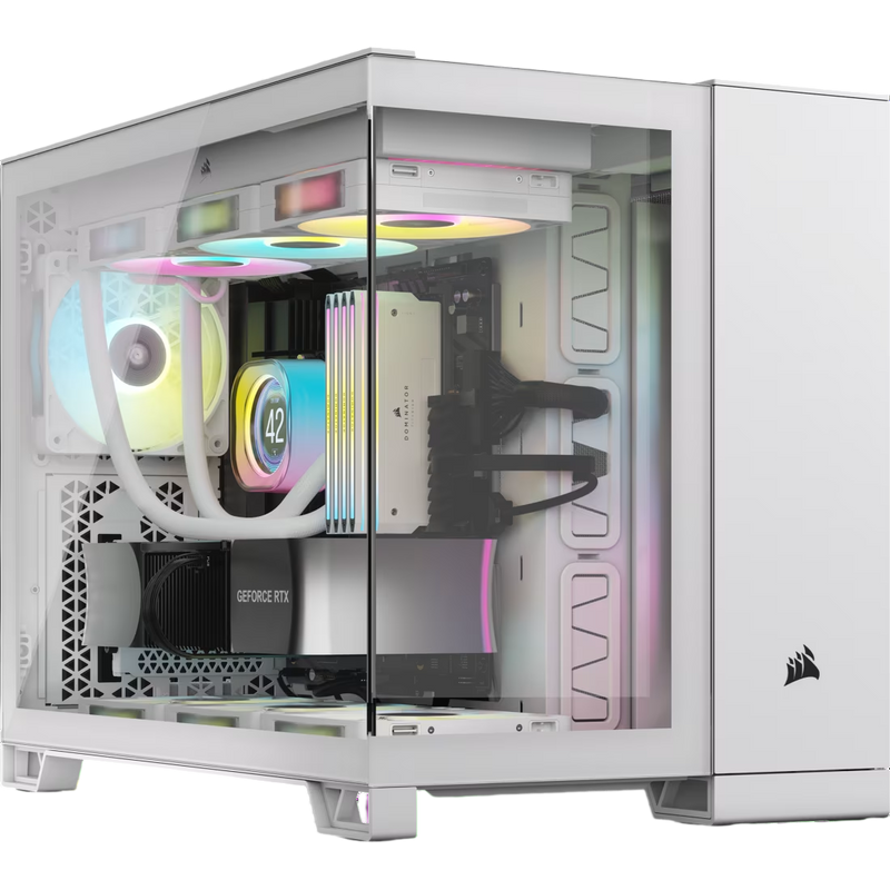 Corsair iCUE LINK 2500X RGB Micro ATX Dual Chamber PC Case - White- CS-CC-9011268-WW