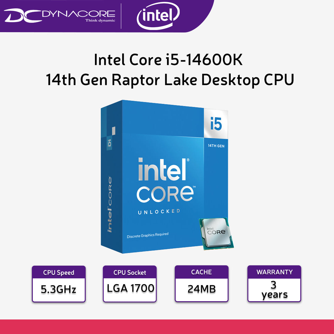 INTEL i5-14600K 3.50GHz 6+8CORE/20THREAD 24MB CACHE PROCESSOR(3YRS) - 5032037278447