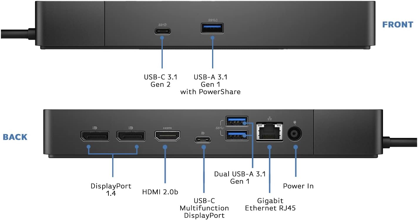 DELL WD19S 180W TYPE-C DOCKING STATION 130w 2x DP & USB-C,1x HDMI, 3x USB,1xLAN -
