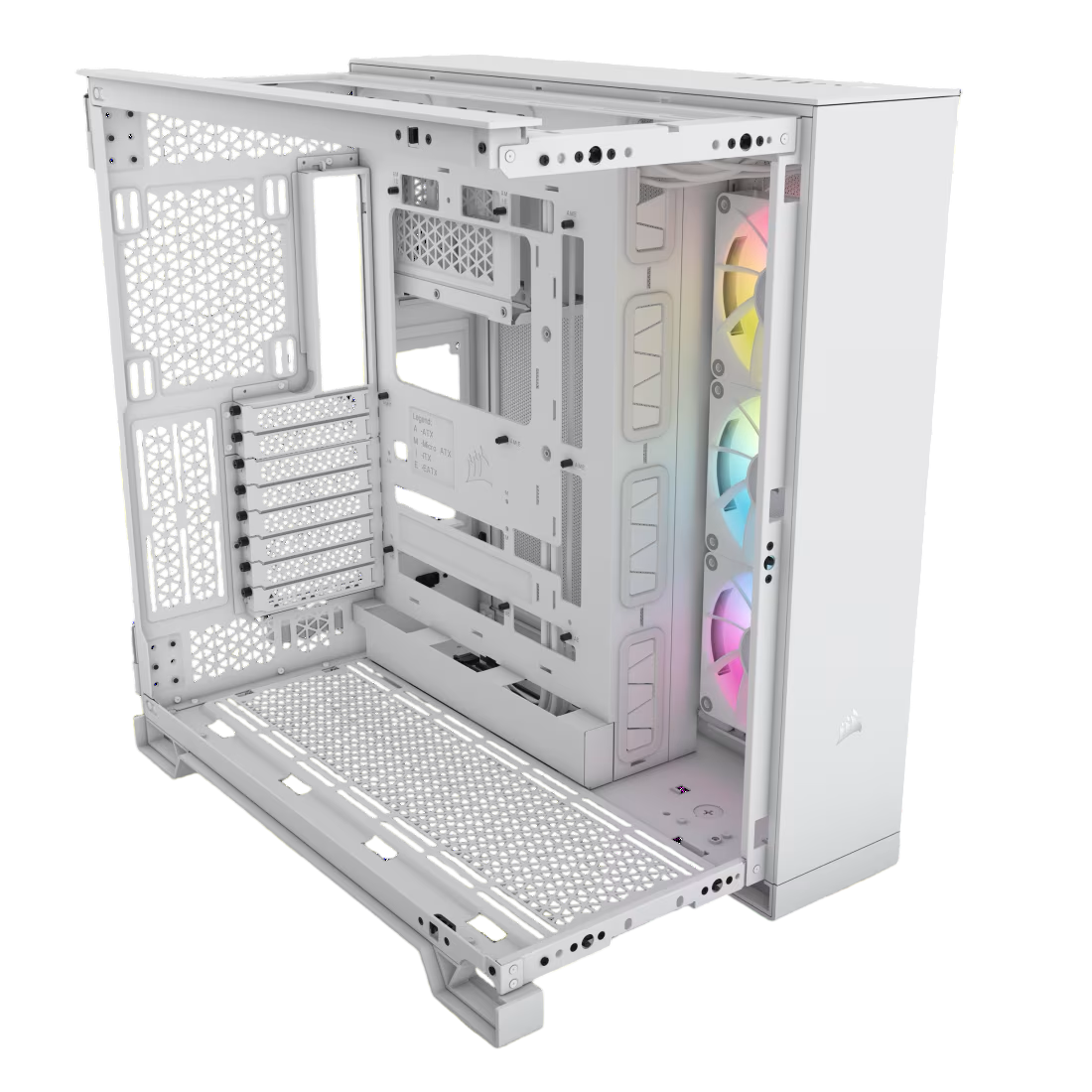 Corsair iCUE LINK 6500X RGB Mid-Tower Dual Chamber PC Case - White- CS-CC-9011270-WW