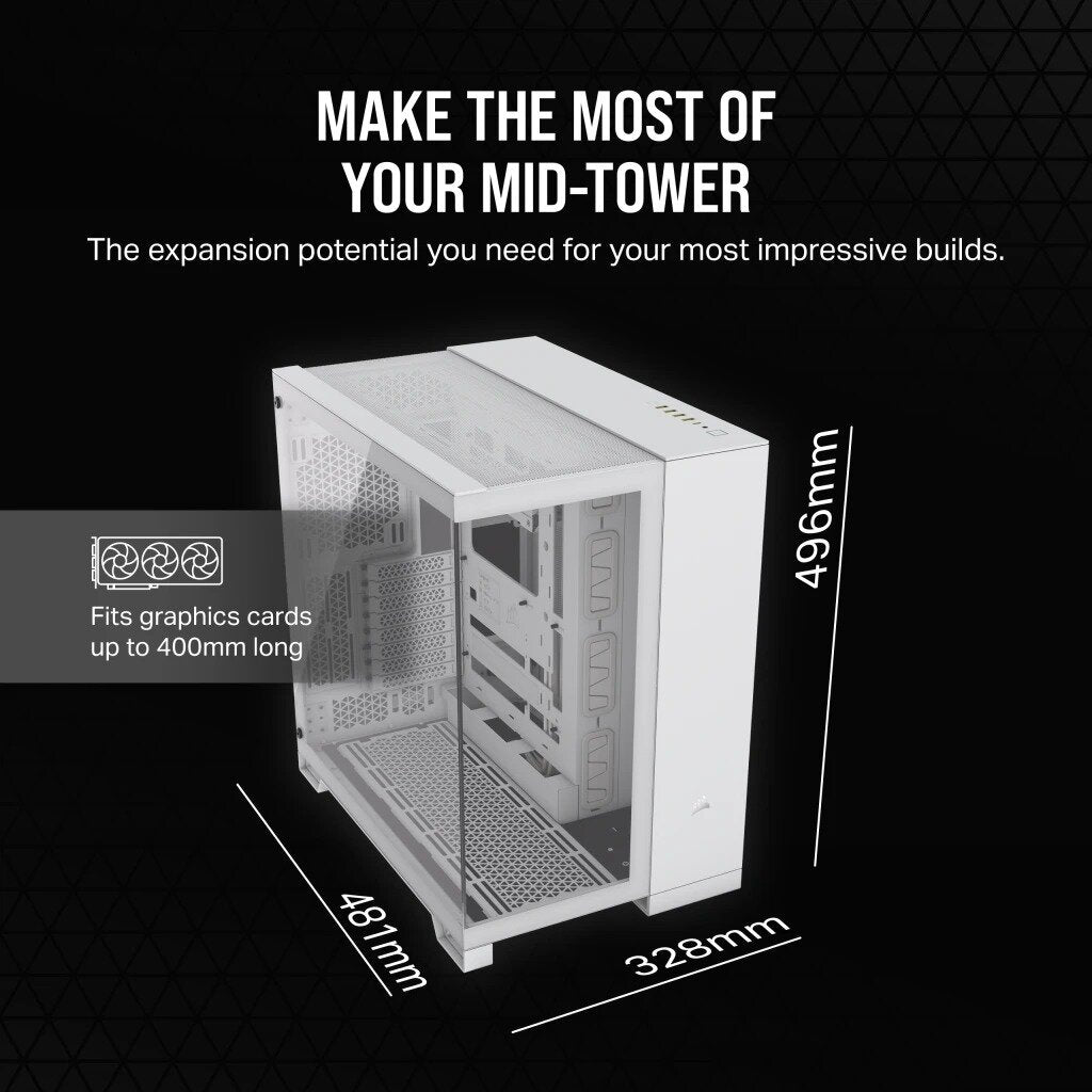 Corsair 6500X Mid-Tower Dual Chamber PC Case - White - CS-CC-9011258-WW