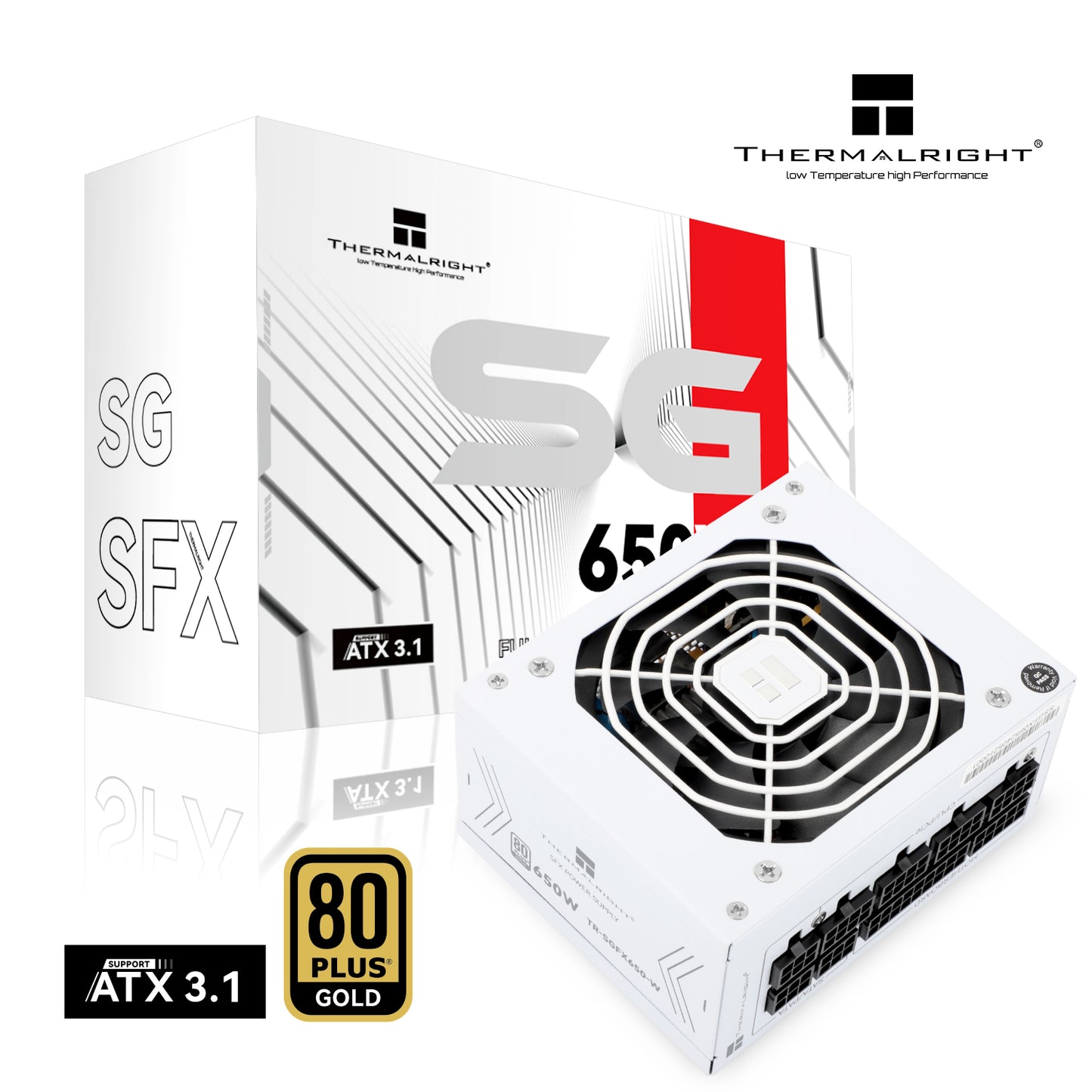 THERMALRIGHT TR-SGFX650 650W ATX3.1 80+ GOLD WHITE F.MODULAR SFX PSU -814256018166