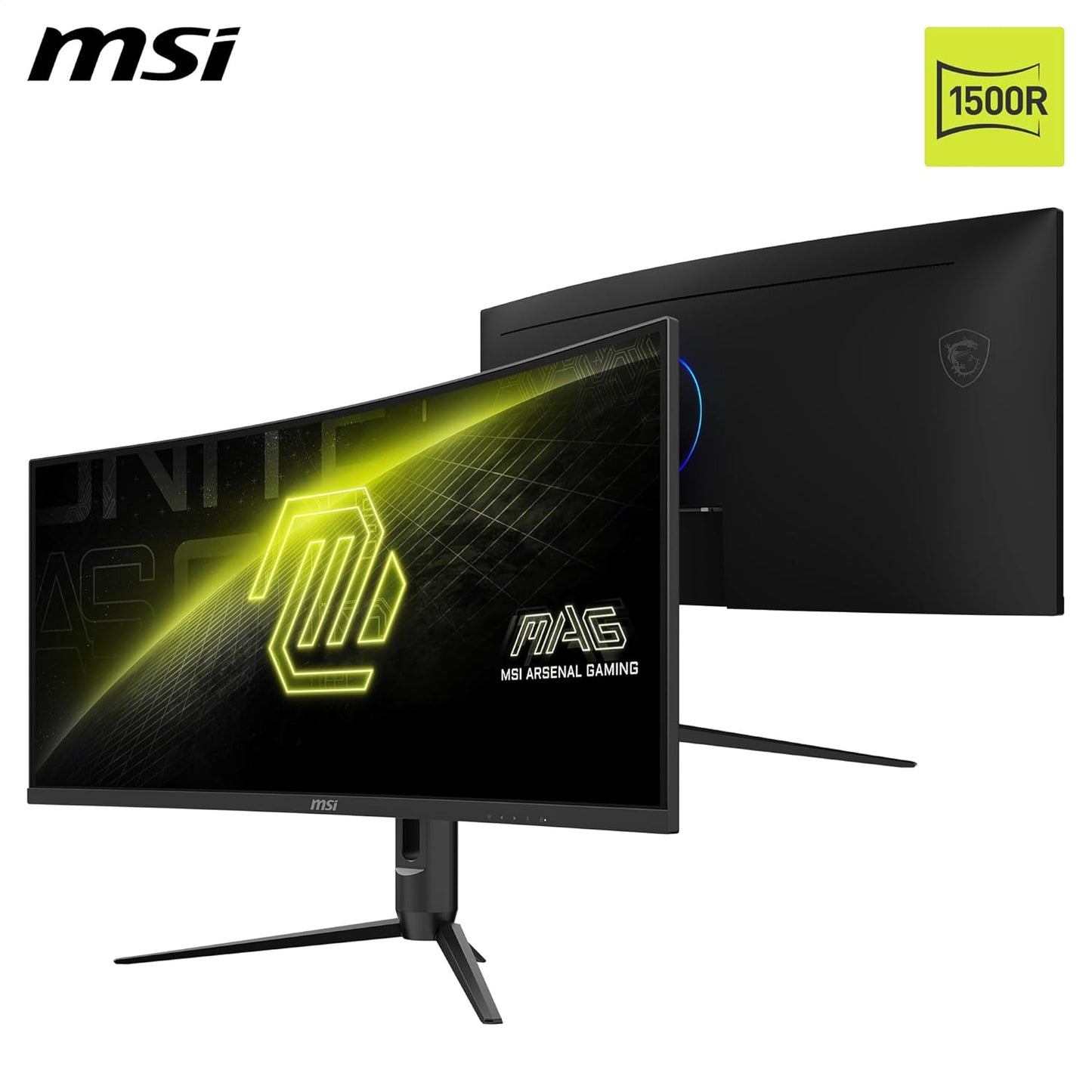 MSI MAG 342CQR E2 34 Inch UWQHD Curved Gaming Monitor - 1500R 3440 x 1440 Resolution, 180 Hz / 1ms (MPRT), Adaptive Sync - MSIMAG342CQRE2