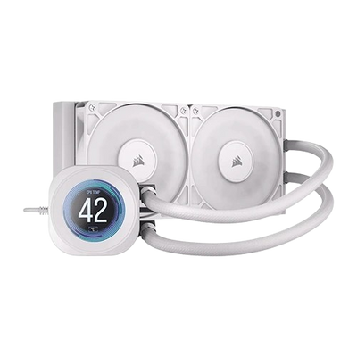 Corsair Nautilus 240 RS LCD Liquid CPU Cooler - White - 840440400349