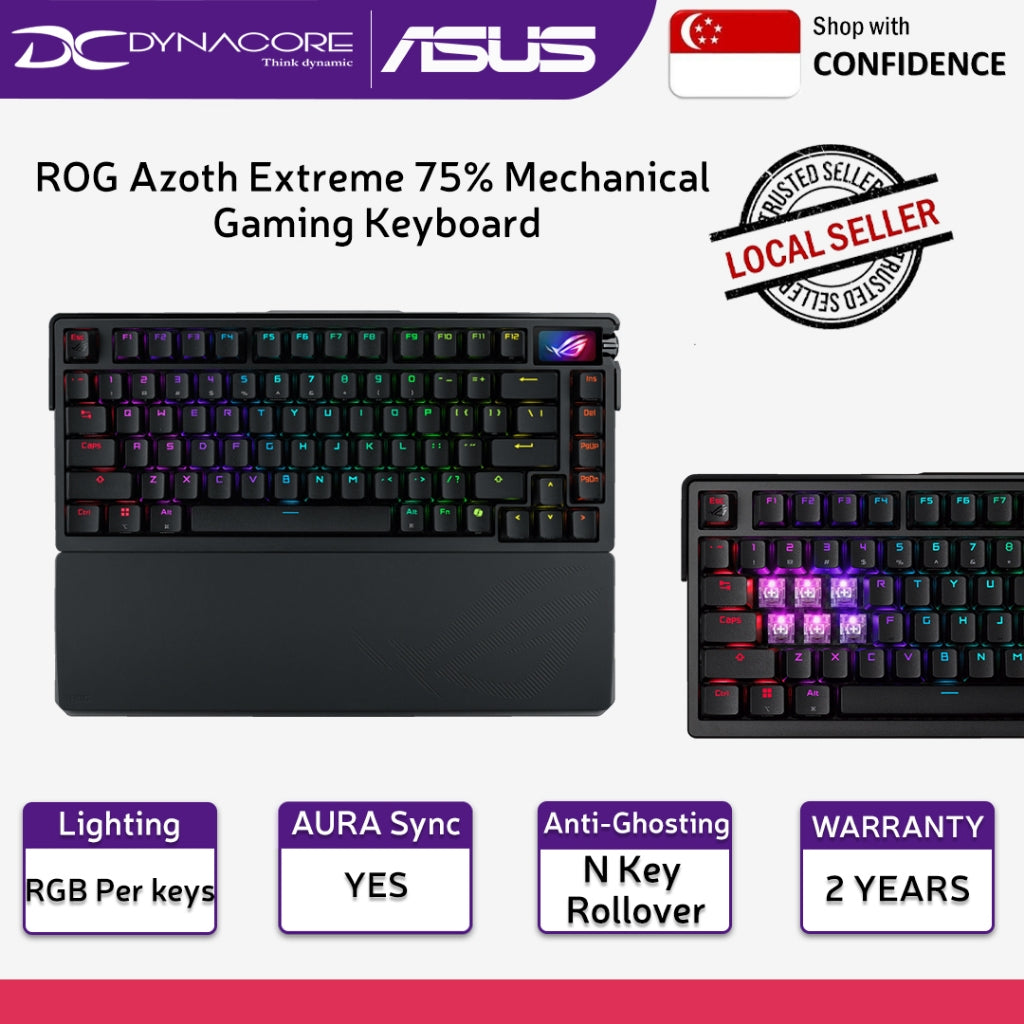 ASUS ROG Azoth Extreme Wireless Mechanical Gaming Keyboard - 8000Hz Polling Rate, Full Colour OLED Touchscreen - 4711387599891