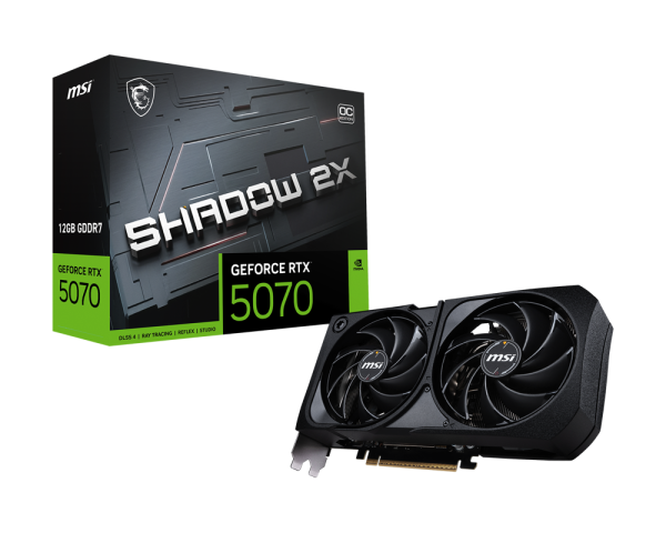 MSI GEFORCE RTX5070 12GB SHADOW 2X OC TWIN FAN GDDR7(3YRS) - 4711377308175