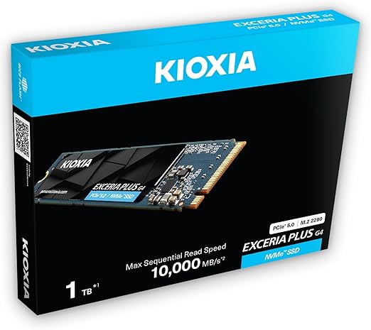KIOXIA EXCERIA PLUS G4 1TB 10,000MB/s GEN5 NVMe M.2 SSD(5YRS) - 4582563859975