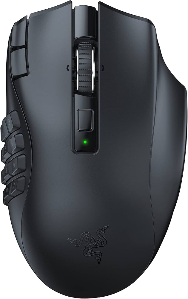 Razer Naga V2 HyperSpeed - Ergonomic Wireless MMO Gaming Mouse with 19 Programmable Buttons - 8886419333180