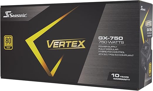SEASONIC VERTEX GX-750W ATX3.0 PCIe5.0 80+ GOLD FULL MODULAR PSU(10YRS) - 4711173877691