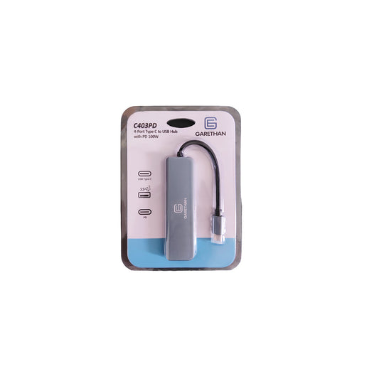 GARETHAN C403PD 4-PORT TYPE-C TO USBx4,TYPE-Cx1HUB WITH PD 100W - 658632542940