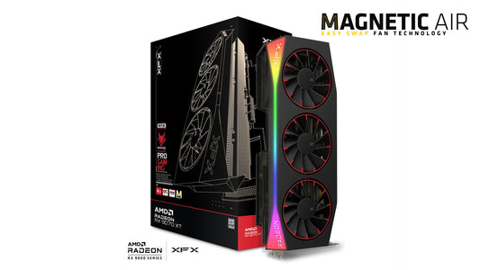 XFX MERCURY RADEON RX9070XT OC MAGNETIC AIR RGB 16GB TRIPLE FAN GDDR6(2YRS)- 840191502590