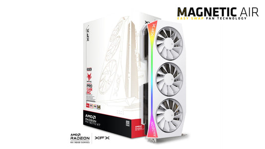XFX MERCURY RADEON RX9070XT OC WHITE MAGNETIC AIR RGB 16GB TRIPLE FAN(2YRS) - 840191502606