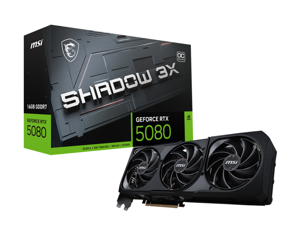 MSI GEFORCE RTX5080 16GB SHADOW 3X OC TRIPLE FAN GDDR7(3YRS) - 4711377292498