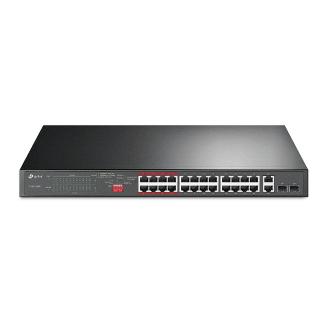TP-Link TL-SL1226P 24-Port 10/100Mbps + 2-Port Gigabit Unmanaged PoE+ Switch 6935364089443