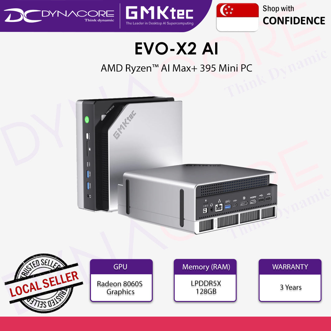 GMKtec EVO-X2 AI Complete Mini PC - AMD Ryzen AI Max+ 395, 128GB RAM, 2TB SSD, Windows 11 Pro - 6972570963761