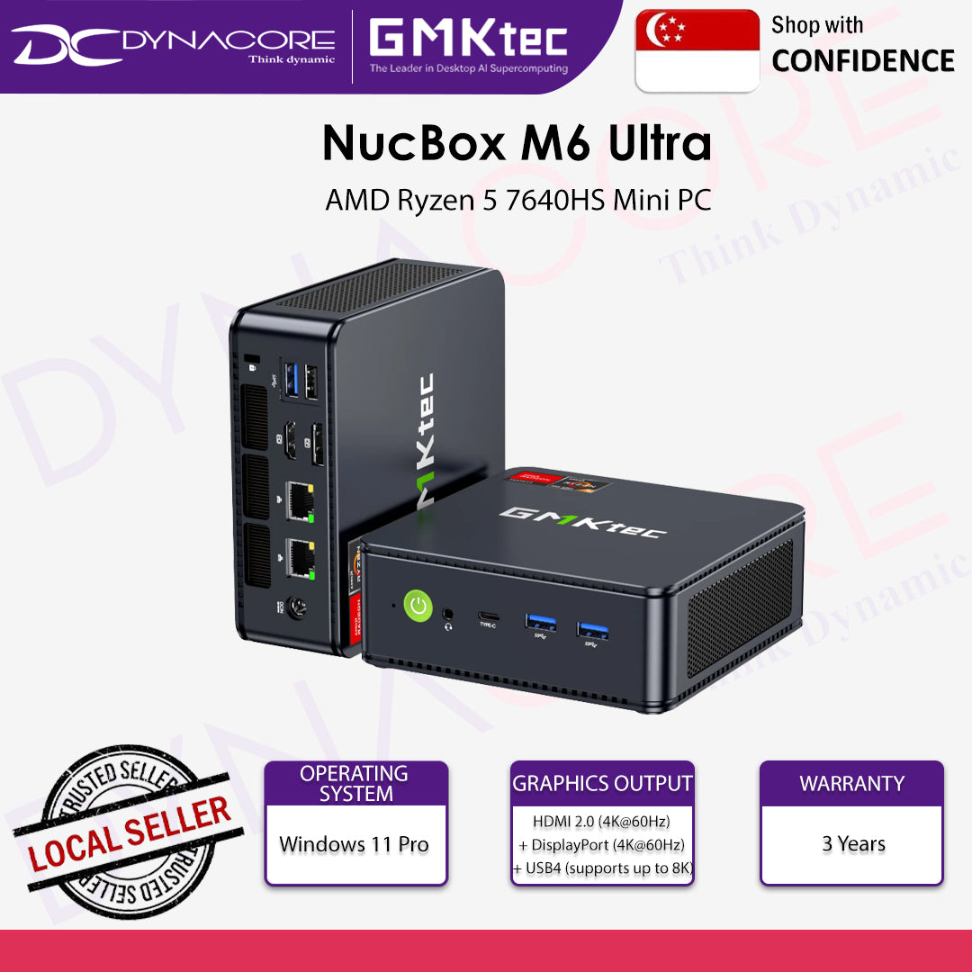 GMKtec NucBox M6 Ultra Complete Mini PC - Ryzen 5-7640HS, 32GB, 1TB SSD, Radeon Graphics 760M, Windows 11 - 6972570964157