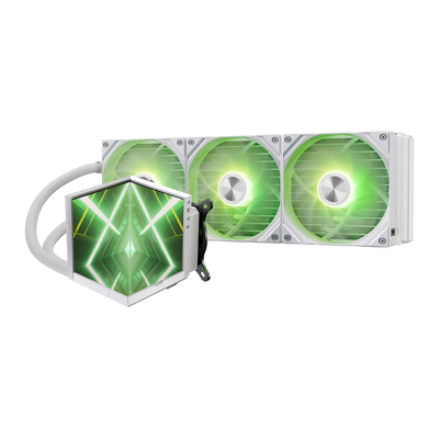 TRYX Stage 360 ARGB 360mm Dual 4-inch IPS Display 60Hz HD IPS AIO Liquid CPU Cooler - White -  6977029650568