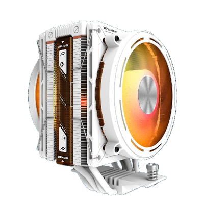 DarkFlash E400 Plus CPU Air Cooler Dual 120mm PWM ARGB Fans - White - E400 PLUS WHITE
