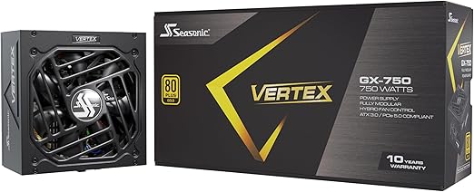SEASONIC VERTEX GX-750W ATX3.0 PCIe5.0 80+ GOLD FULL MODULAR PSU(10YRS) - 4711173877691