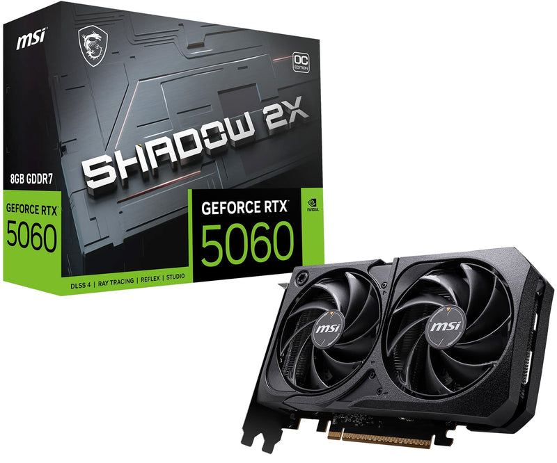 MSI GEFORCE RTX5060 8GB SHADOW 2X OC TWIN FAN GDDR7(3YRS) - 4711377344234