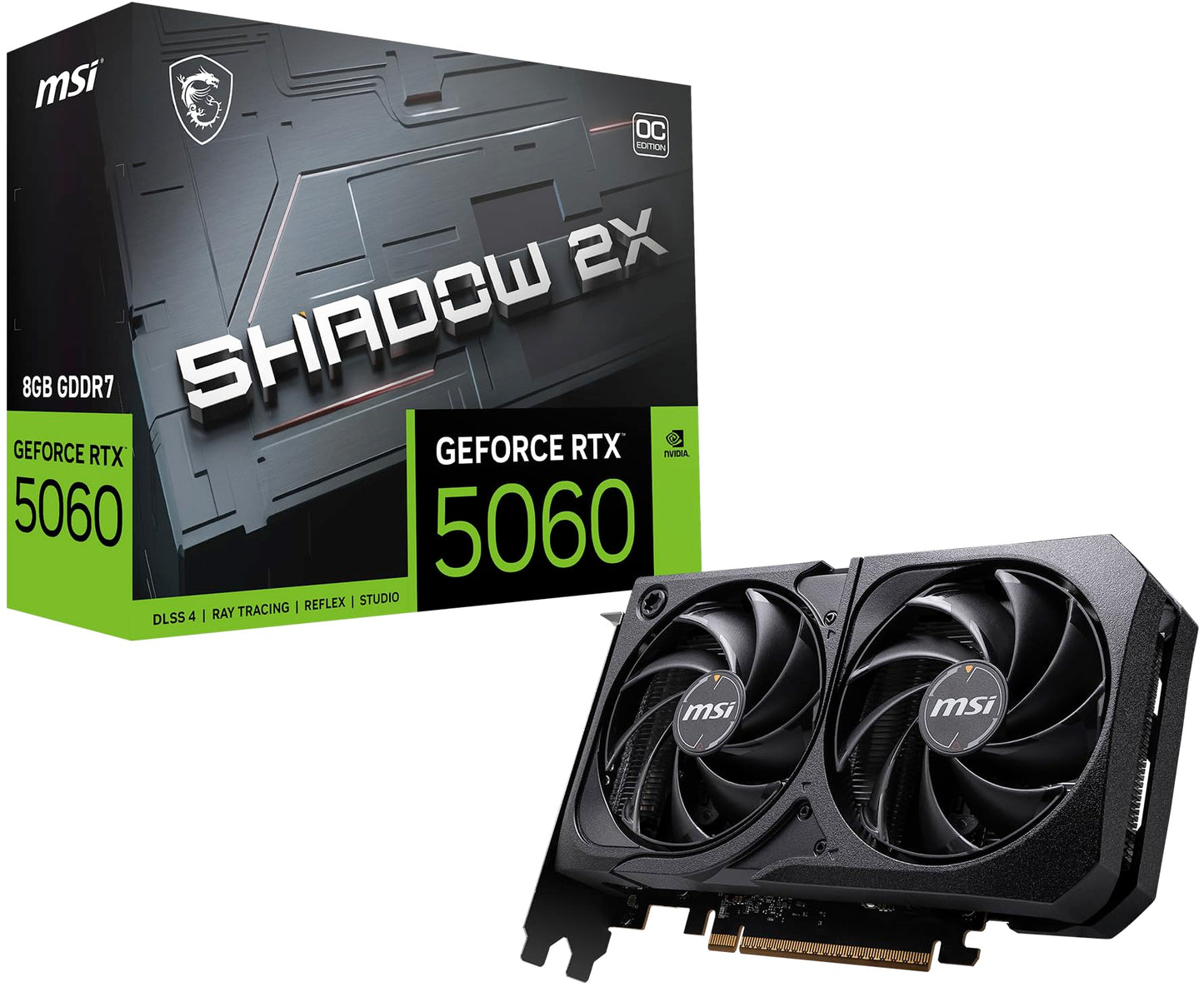 MSI GEFORCE RTX5060 8GB SHADOW 2X OC TWIN FAN GDDR7(3YRS) - 4711377344234