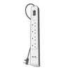 BELKIN 4 Outlets 2M Surge Protection Strip with 2 USB Ports - BSV401SA2M - 745883650972