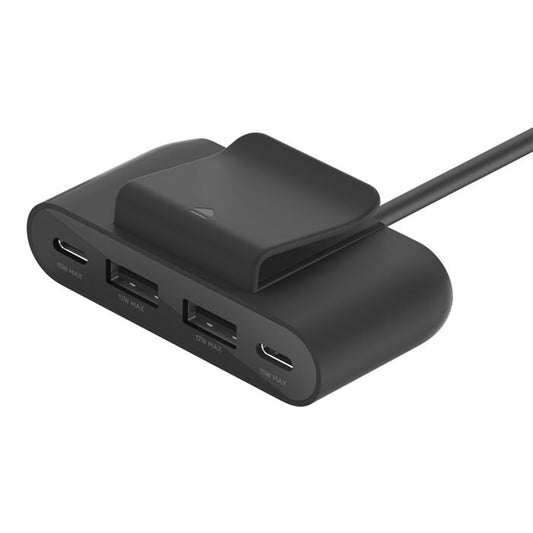 BELKIN BoostCharge 4-Port USB Power Extender Charger 2XUSB-C + 2XUSB-A Black - BUZ001BT2MBKB7 - 745883852352