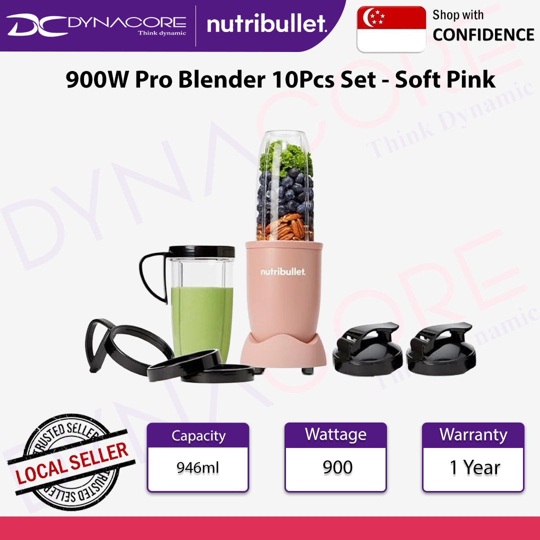 Nutribullet 900W Pro Blender 10Pcs Set - Soft Pink - 8006447003361