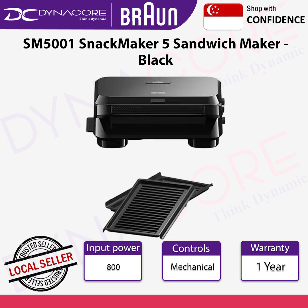 Braun SM5001 SnackMaker 5 Sandwich Maker - Black - 8021098002402