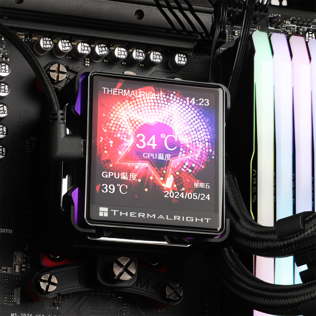 THERMLARIGHT ELITE VISION 360 ARGB BLACK LCD AIO LIQUID COOLER - 814256017916