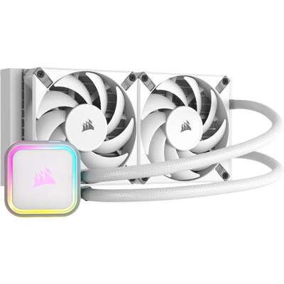 Corsair iCUE H100i Elite RGB Liquid CPU Cooler 120mm AF Elite Series FDB Fans 240mm Radiator White - 840006600282