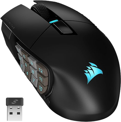 Corsair Scimitar Elite Wirelesss MMO/MOBA Gaming Mouse - 840006600305