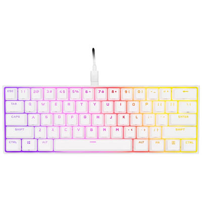Corsair K65 RGB Mini Mechanical Gaming Keyboard Cherry MX Speed White - 840006636946