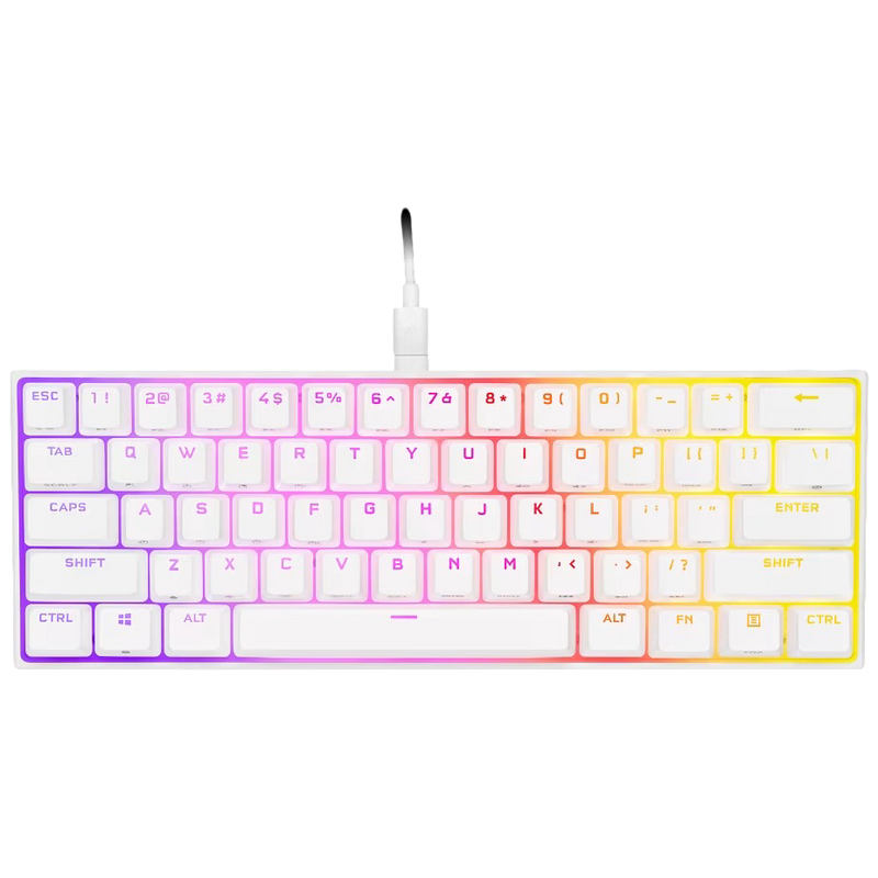 Corsair K65 RGB Mini Mechanical Gaming Keyboard Cherry MX Speed White - 840006636946